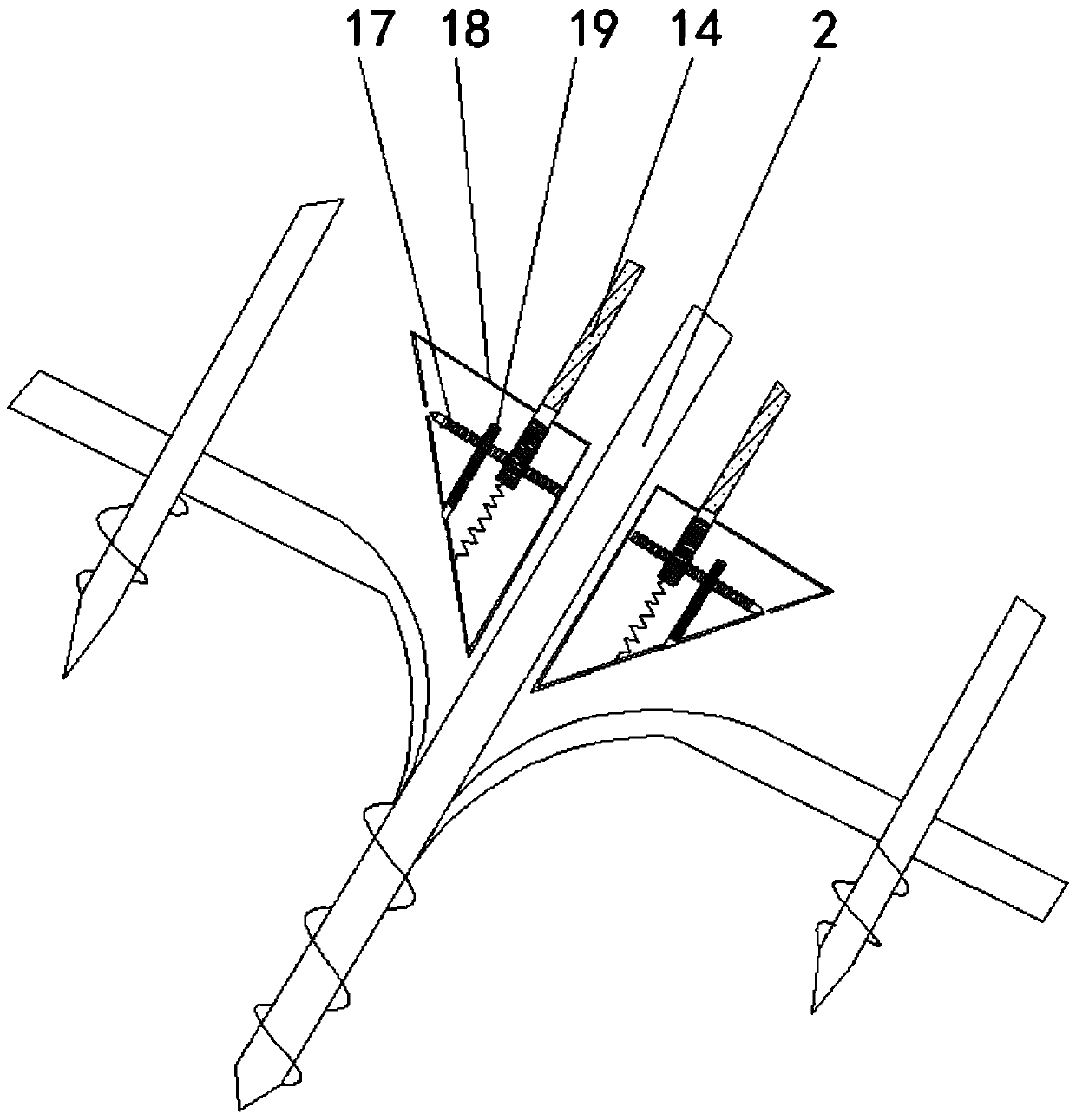 Slope tent stabilizing device in mountain engineering