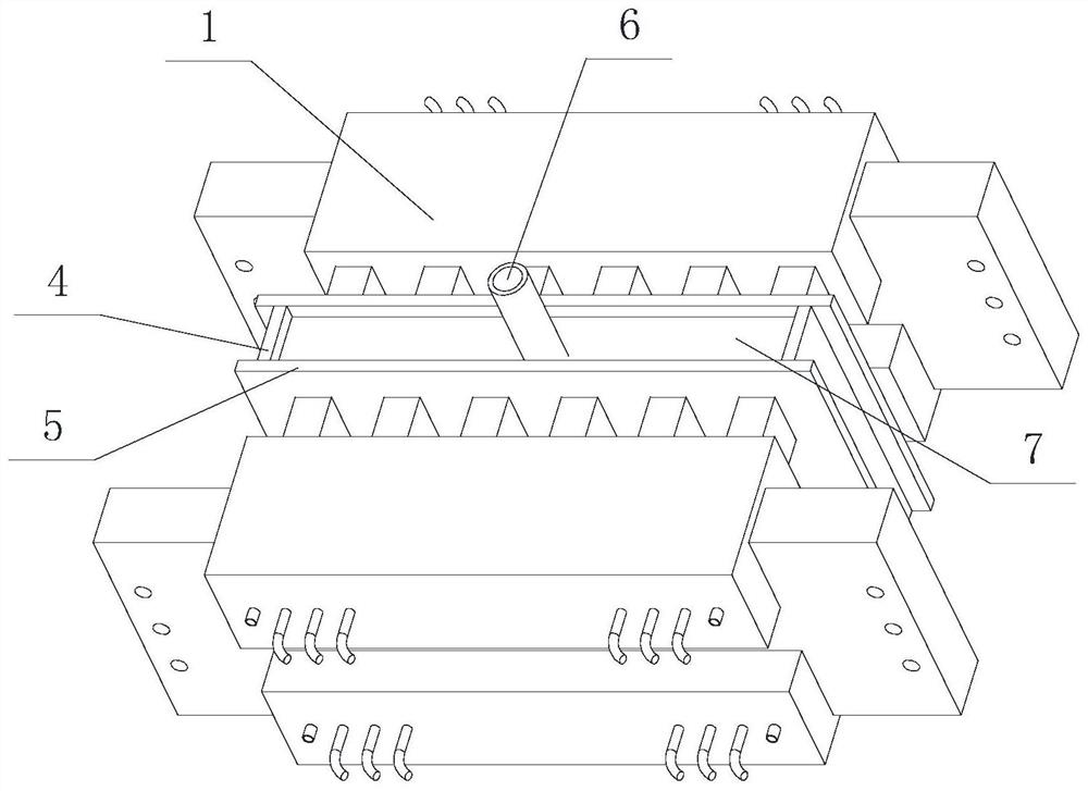 Slab continuous casting machine crystallizer flow field control device