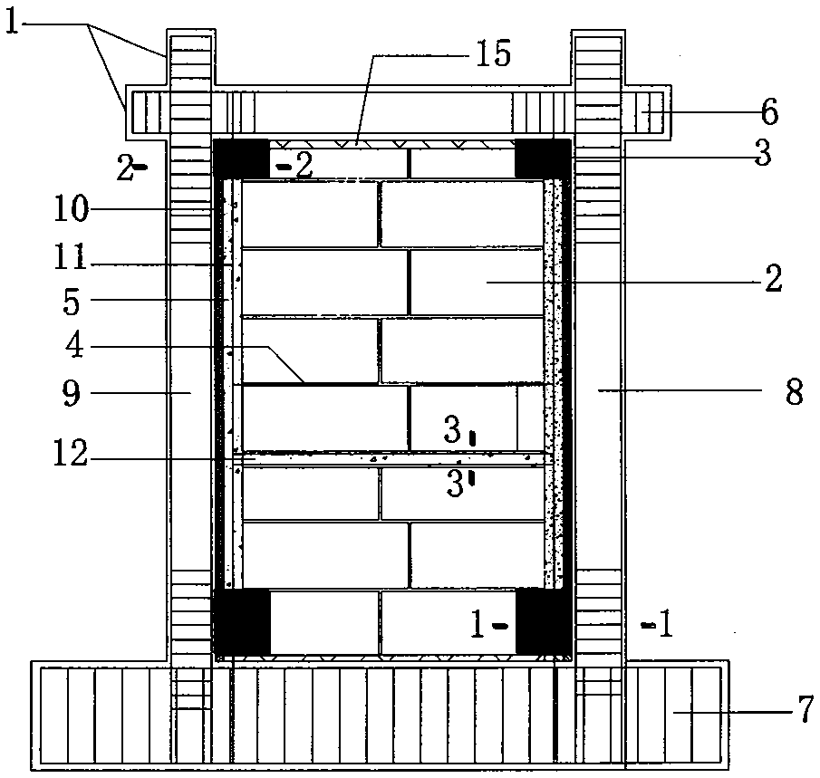 Deformation-controllable frame filling wall and construction method thereof