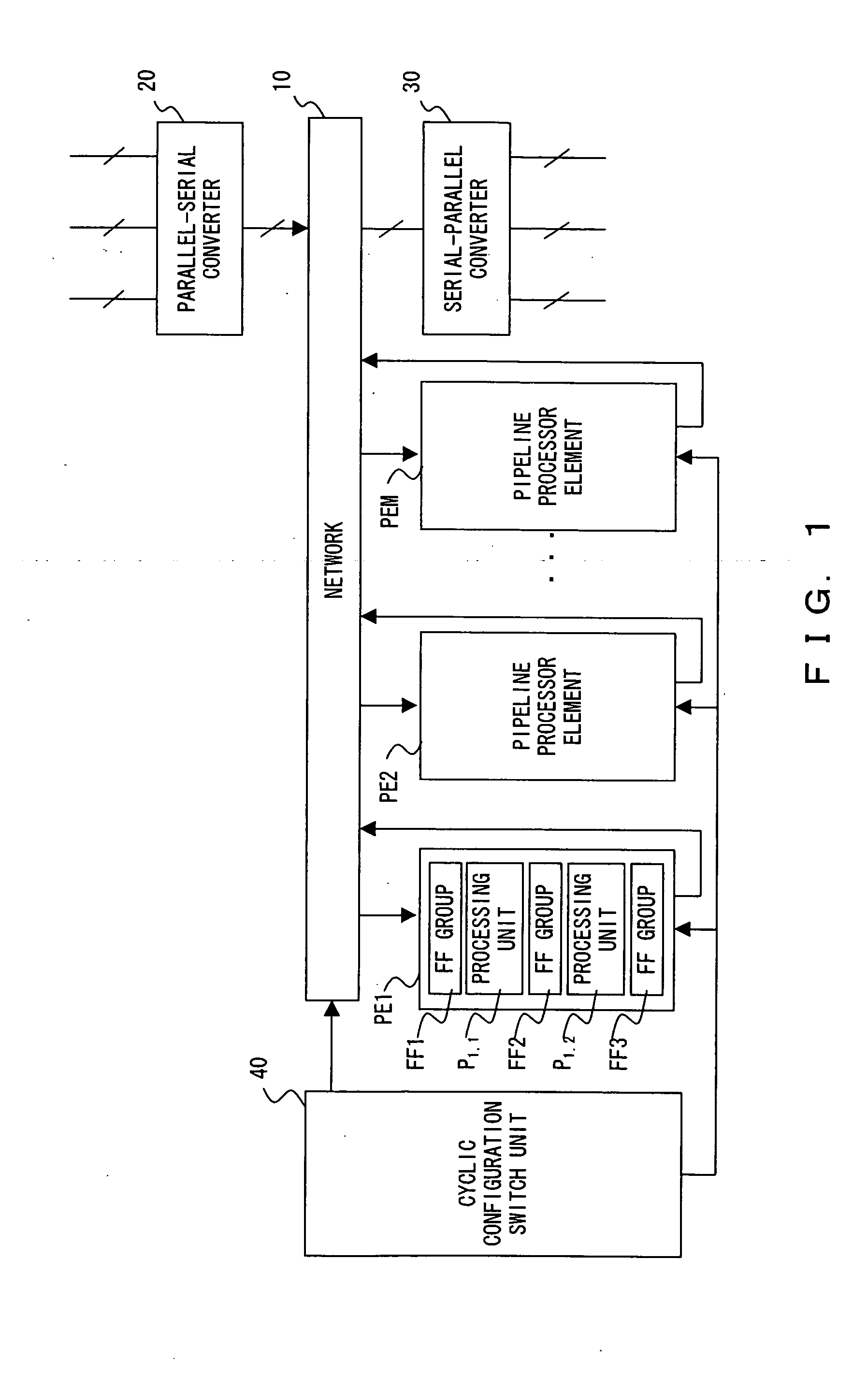 Reconfigurable circuit in which time division multiple processing is possible
