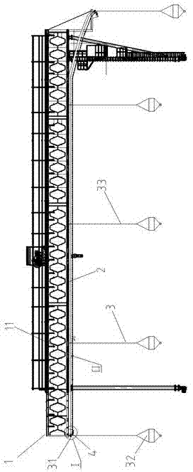 Concrete circulation conveying system with hanging cages