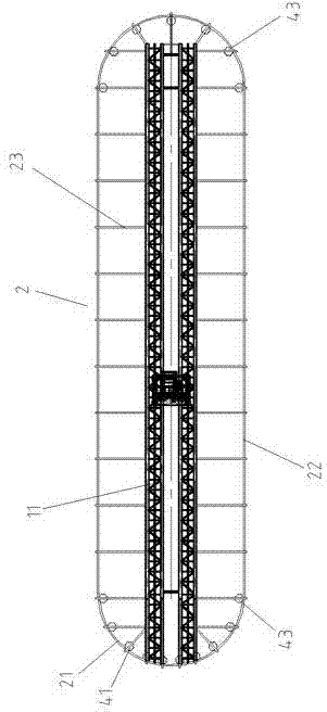 Concrete circulation conveying system with hanging cages