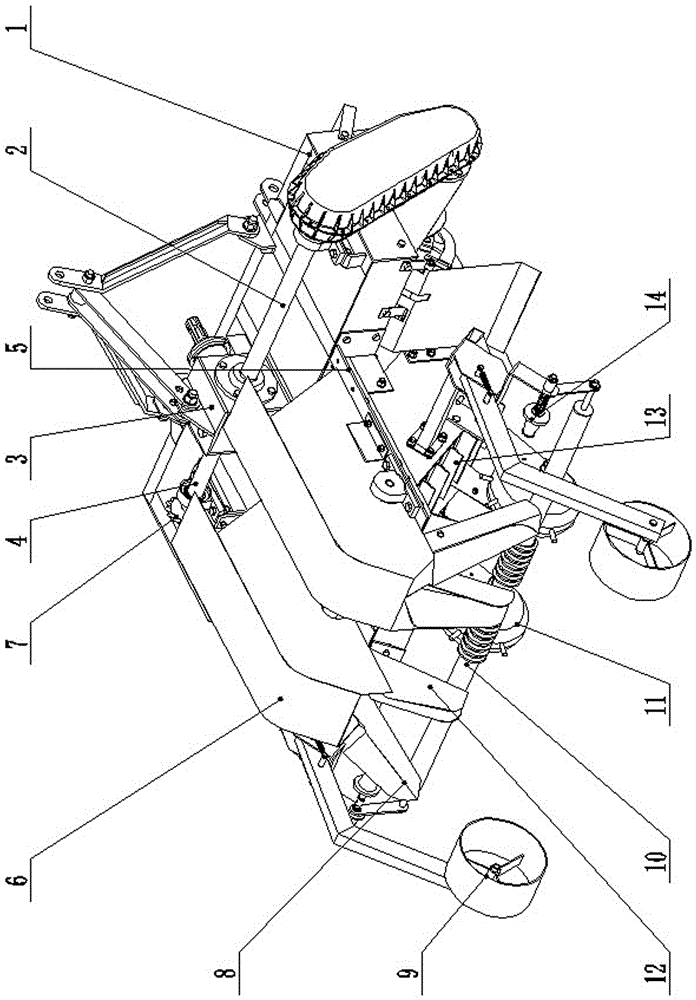 No-tillage double-furrow full film-covering combined operation machine