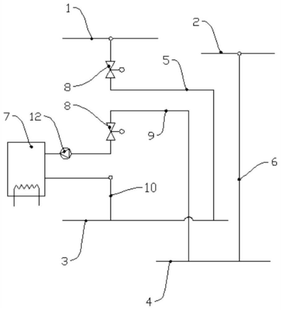 Quick-heating central air conditioner water circulation control system and method