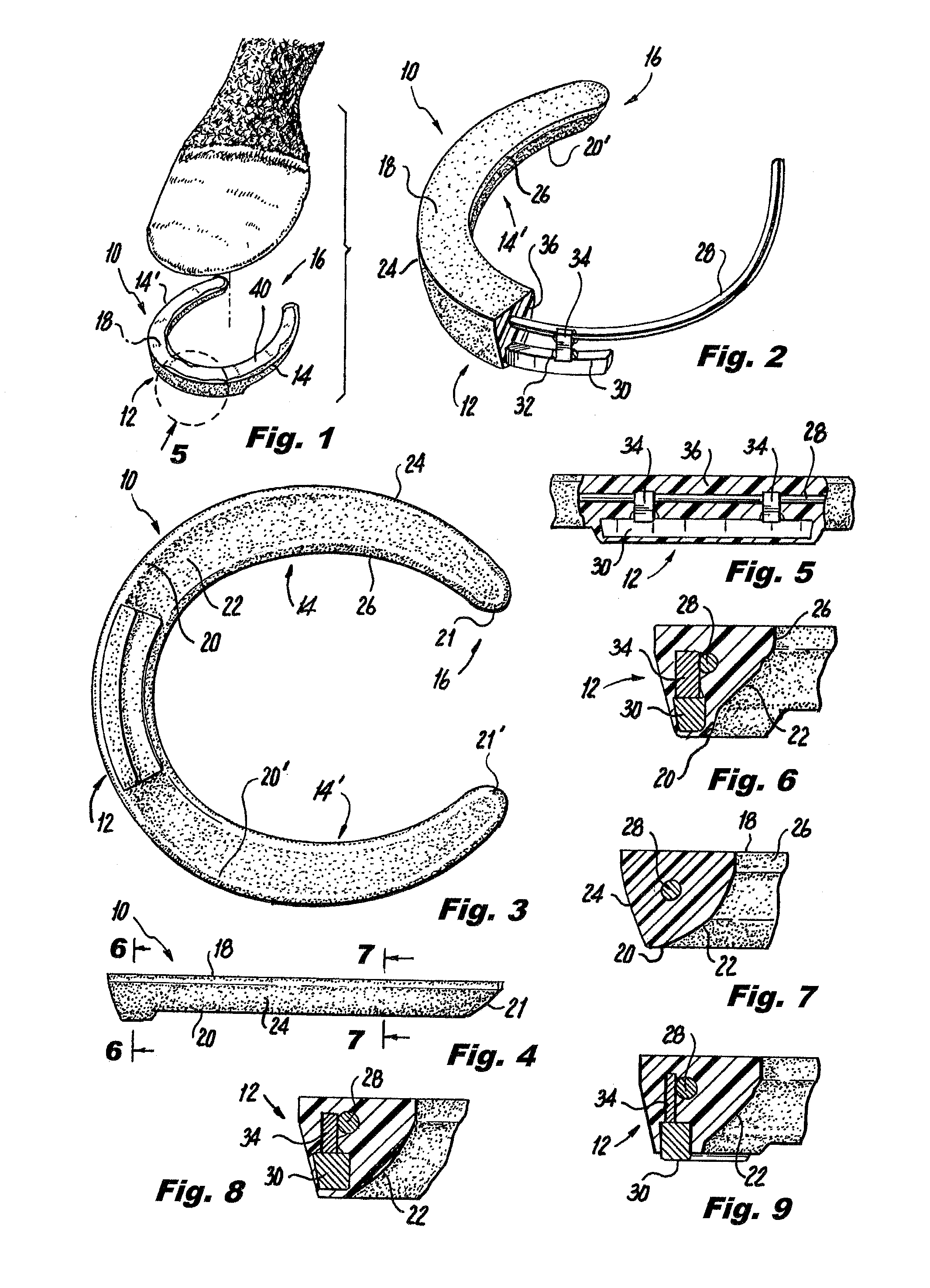 Reinforced polymer cuff horseshoe