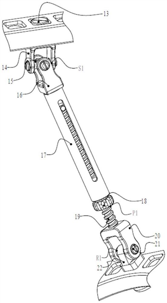 A parallel external fixator system for ankle deformity requiring five-degree-of-freedom correction