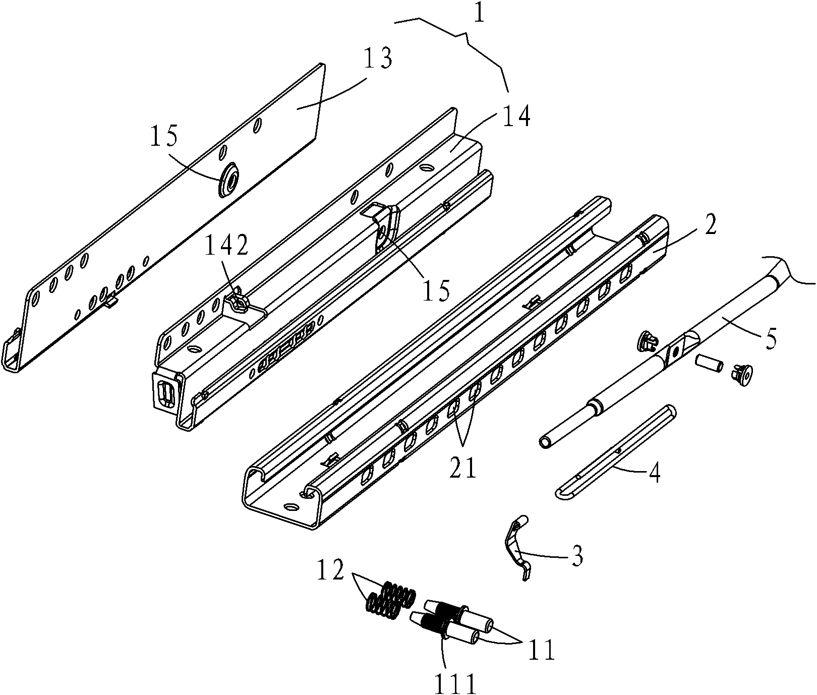 Slide rail for half-step lateral locking of vehicle seat