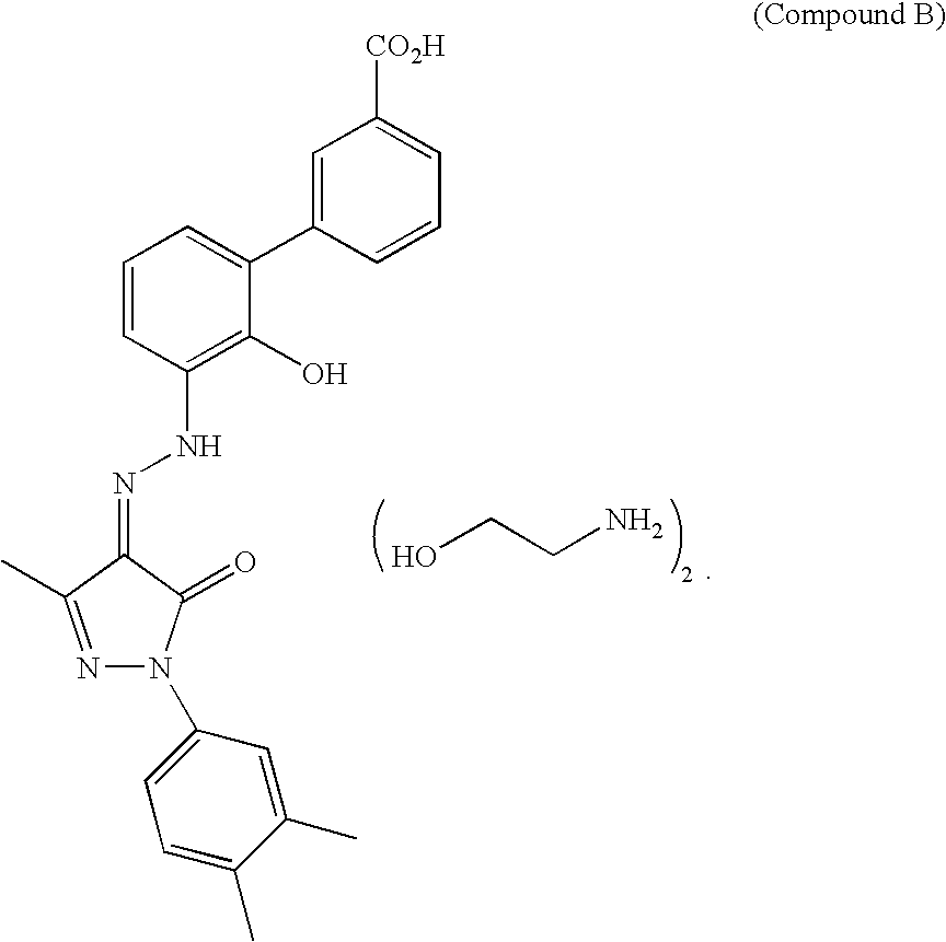 3'-[(2Z)-[1-(3,4-dimethylphenyl)-1,5-dihydro-3-methyl-5-oxo-4H-pyrazol-4-ylidene]hydrazino]-2'-hydroxy-[1,1'-biphenyl]-3-carboxylic acid bis-(monoethanolamine)