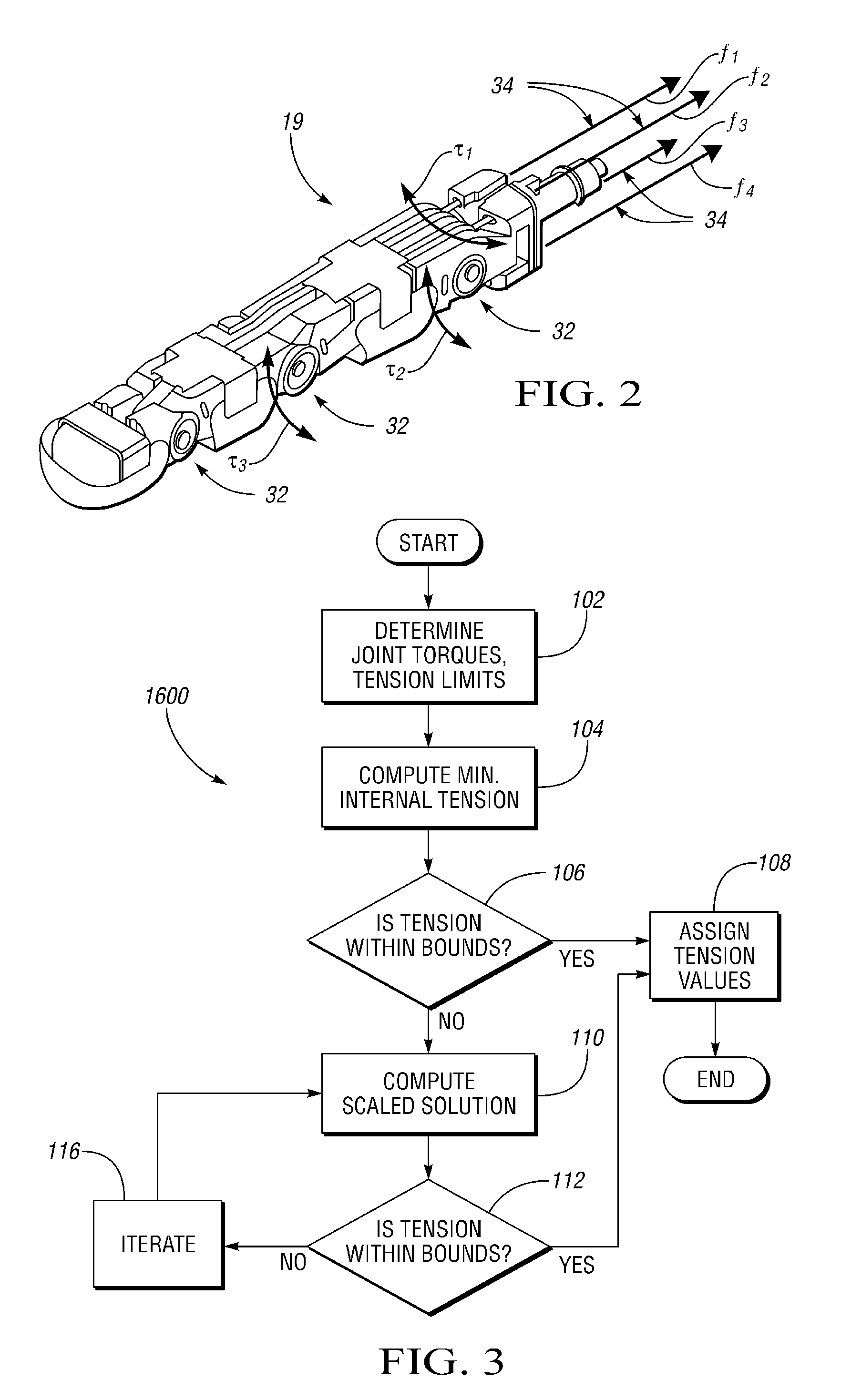 Tension distribution in a tendon-driven robotic finger