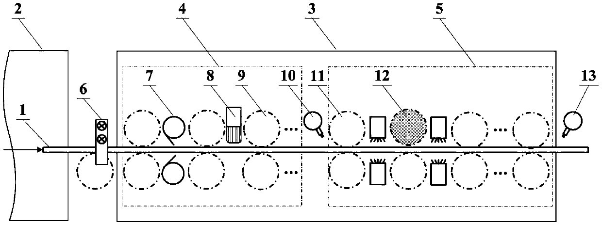 A device and method for removing residual water on the surface of roller quenching of plate and strip