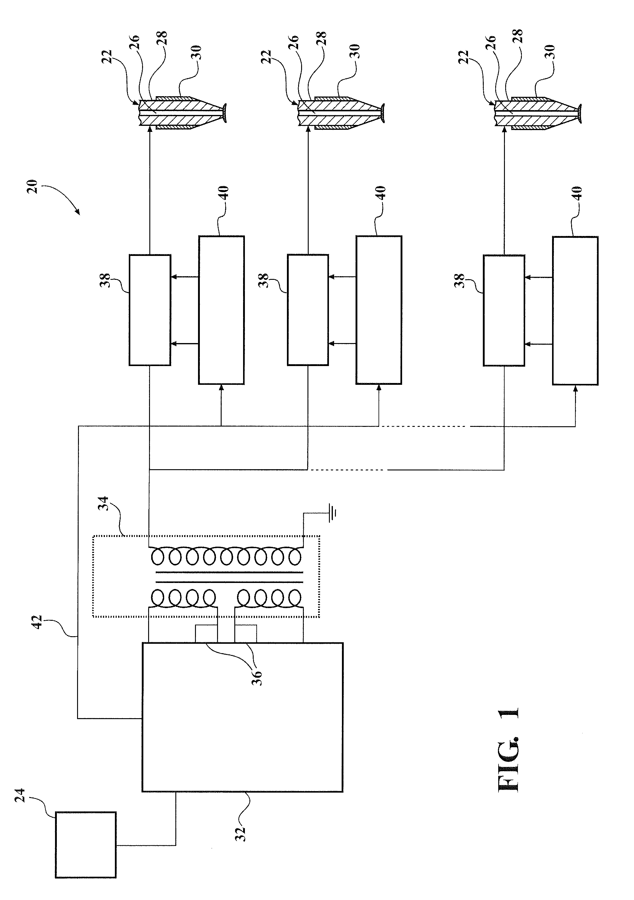 Distribution of corona igniter power signal