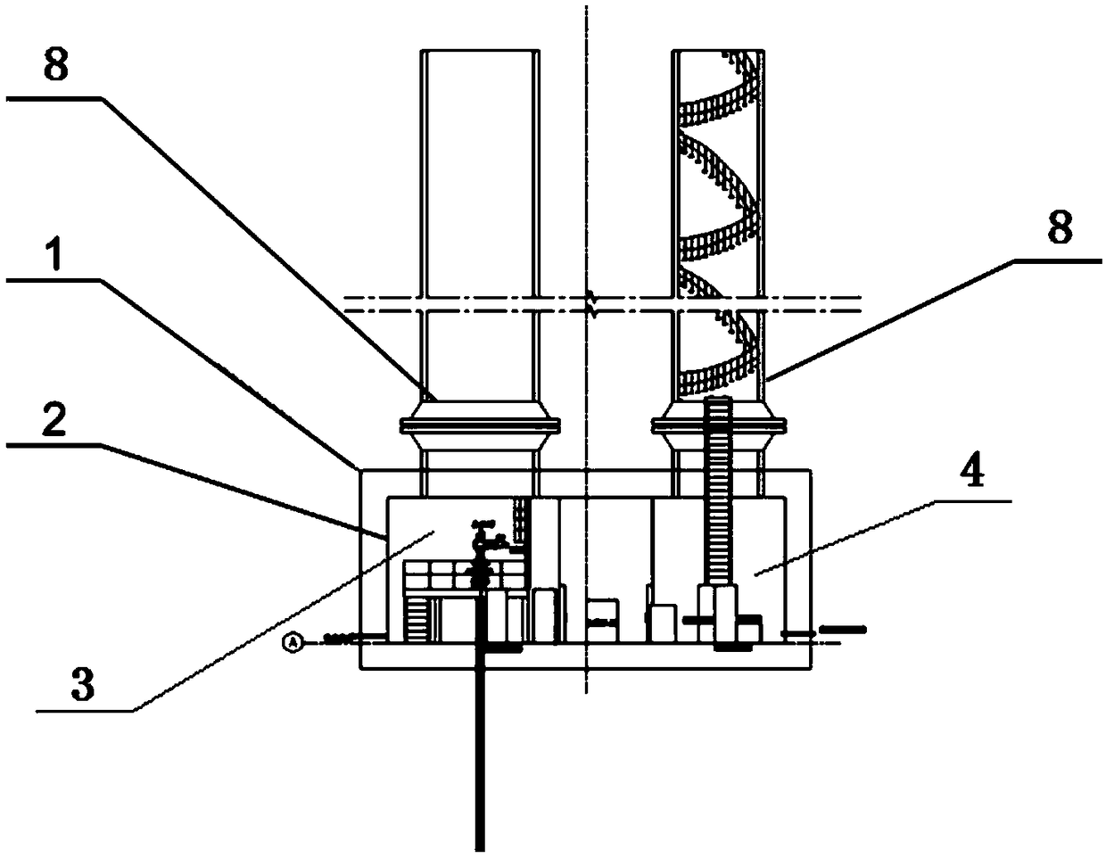 Underwater dry-type oil production device suitable for development of shallow water oil-gas field