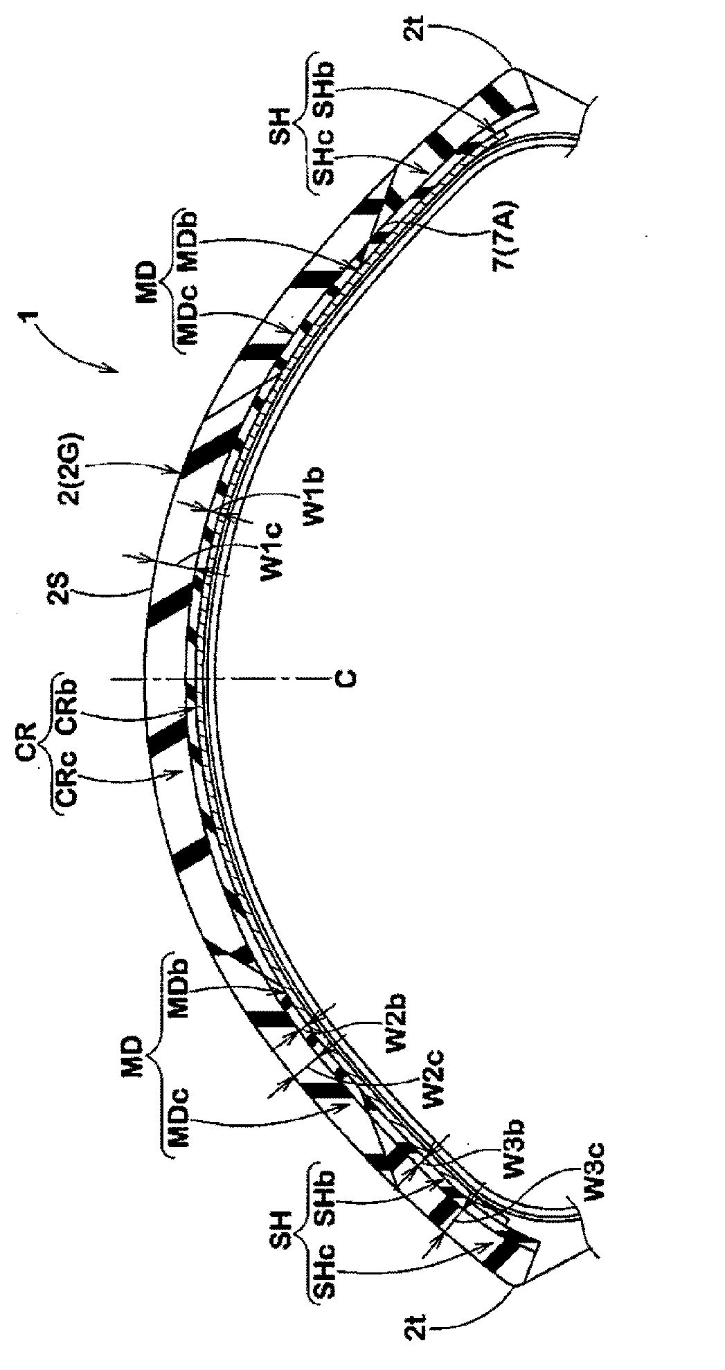 Two-wheeled automotive vehicle tire