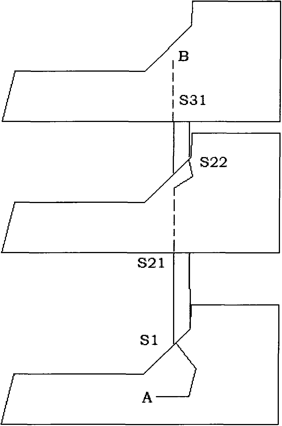 Displaying method of path across floors based on indoor map application