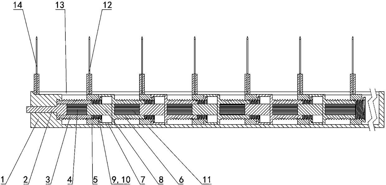 An equidistant adjustment device for slitting knife equipment