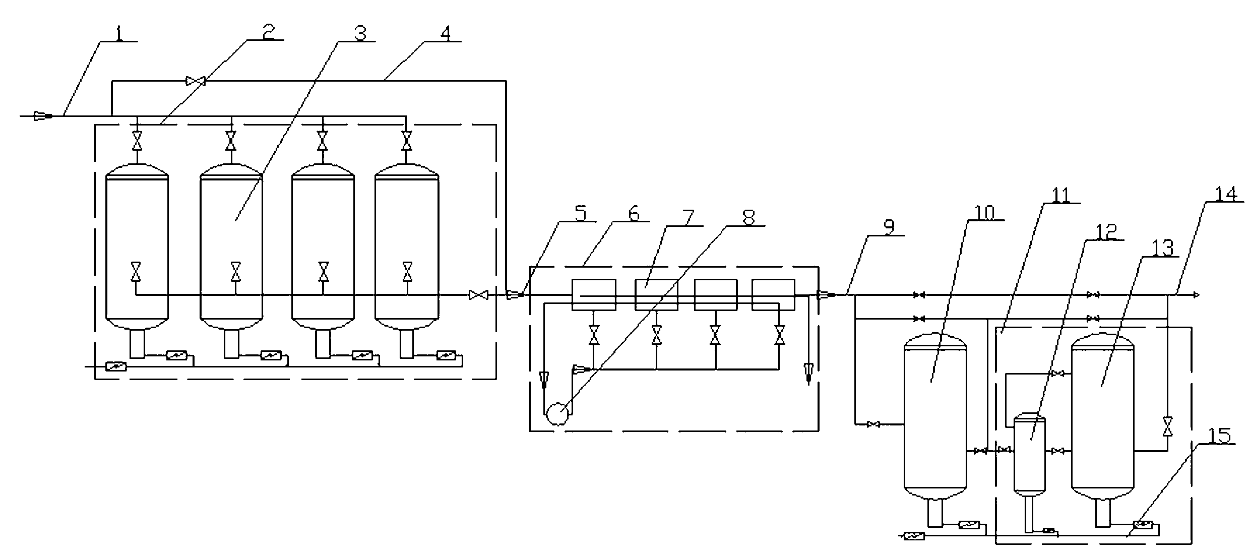 Gas turbine generating coke oven gas comprehensive purification system and purification method thereof
