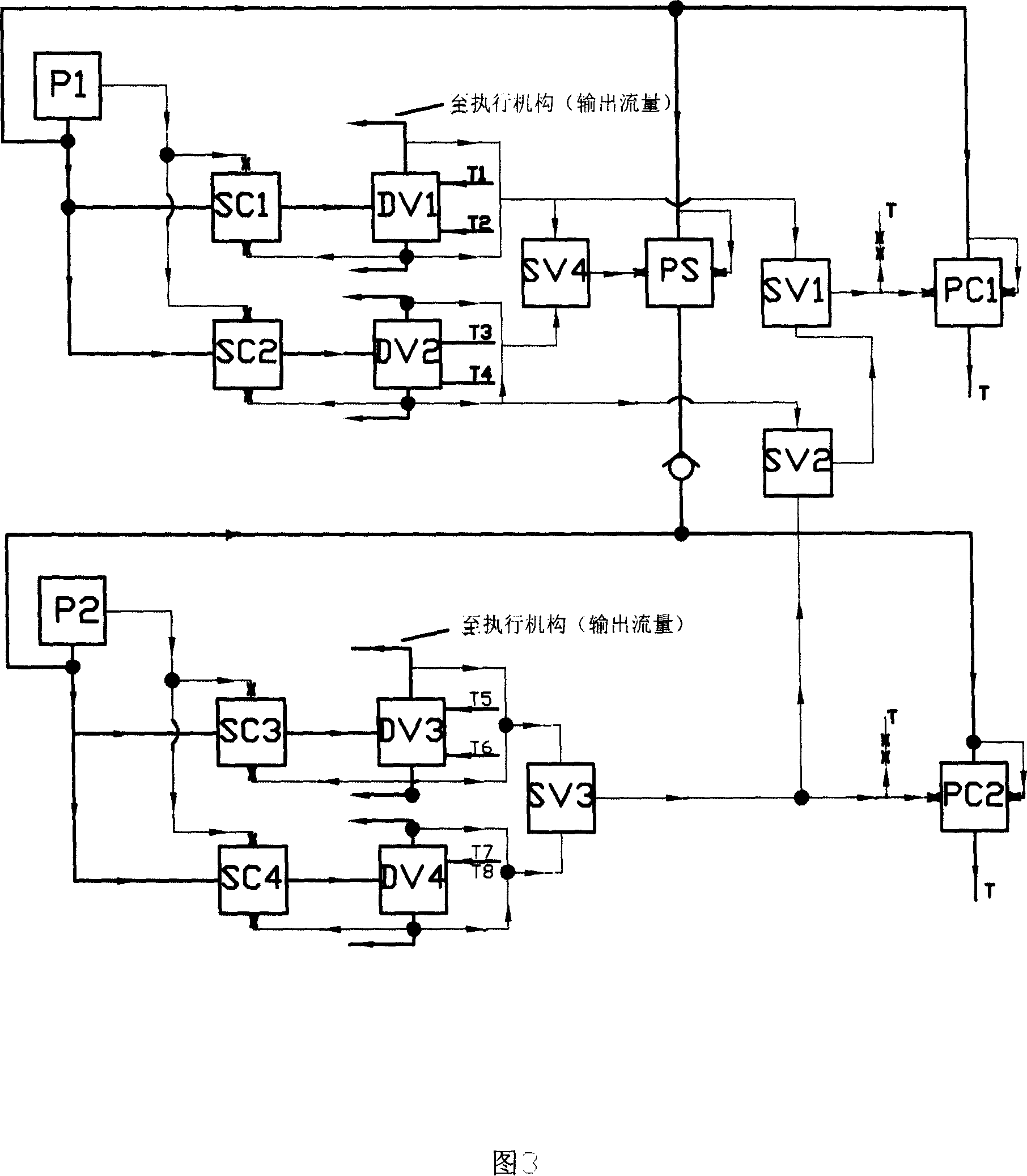 Double pump confluence type multi-way ratio control valve with load sensitivity information circuit