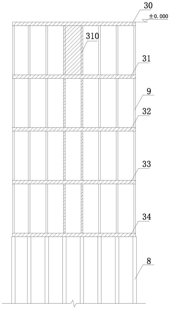 A staged reverse construction method for basement