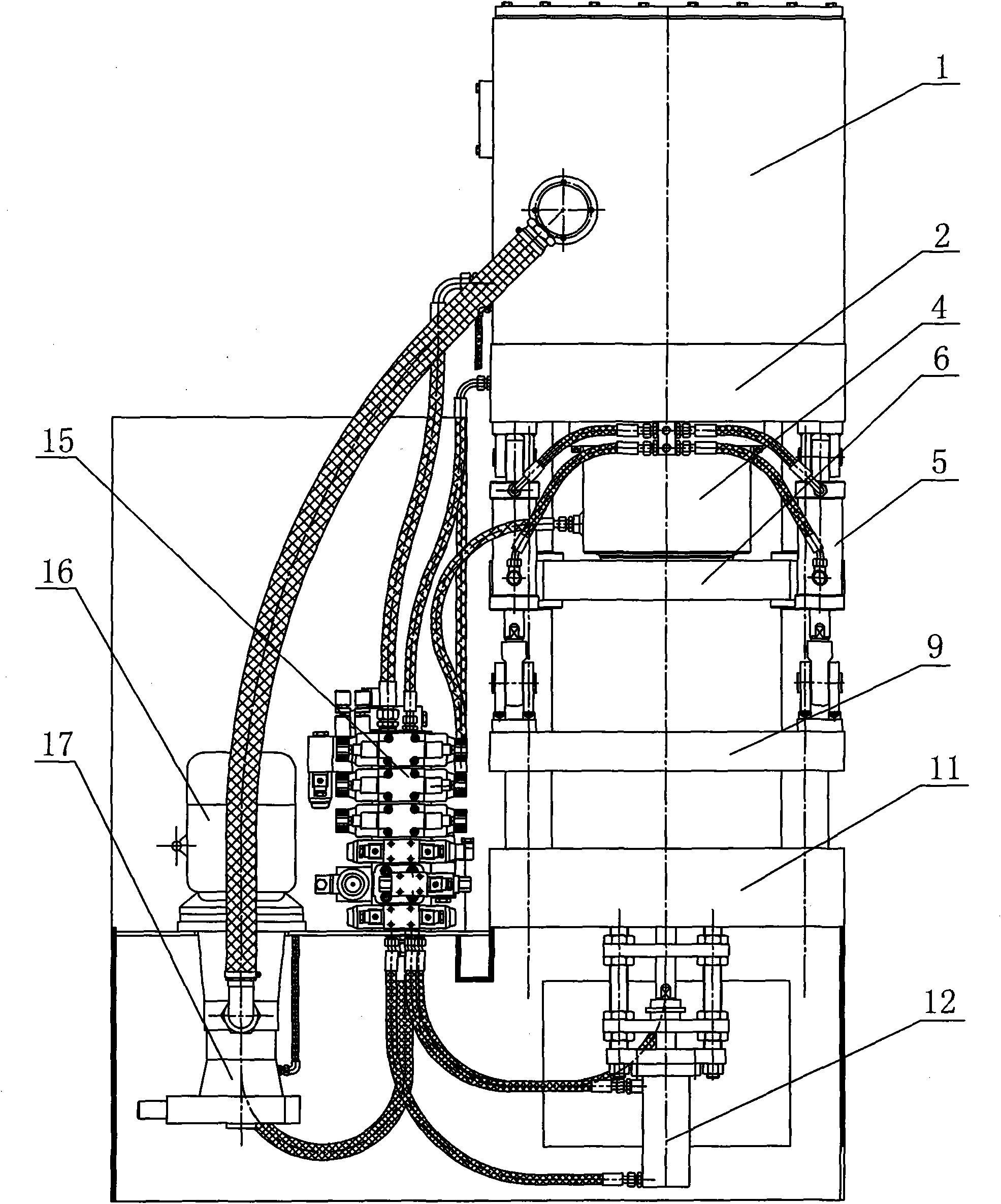 Full-automatic powder hydraulic forming machine and pressing technique thereof