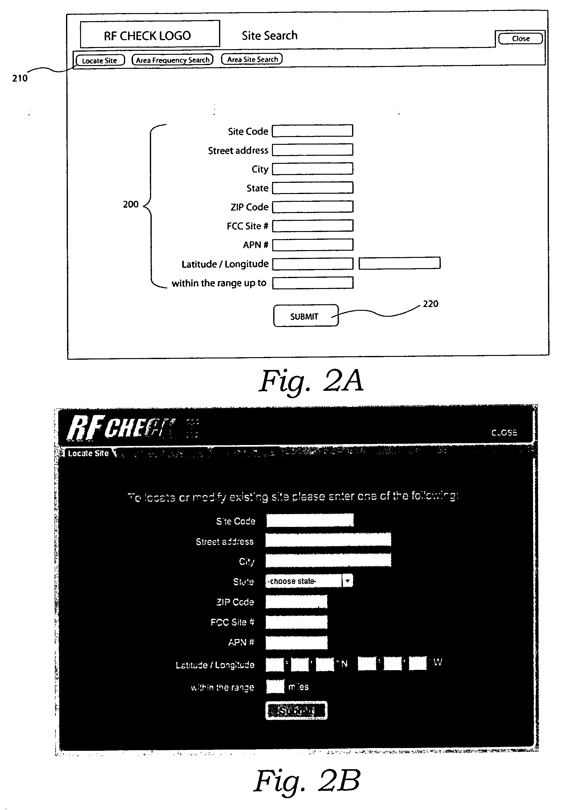 Interactive graphical user interface for an internet site providing data related to radio frequency emmitters