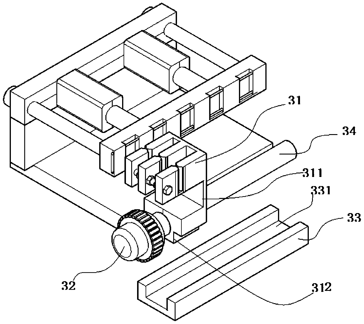 Purlin supporting plate welding device