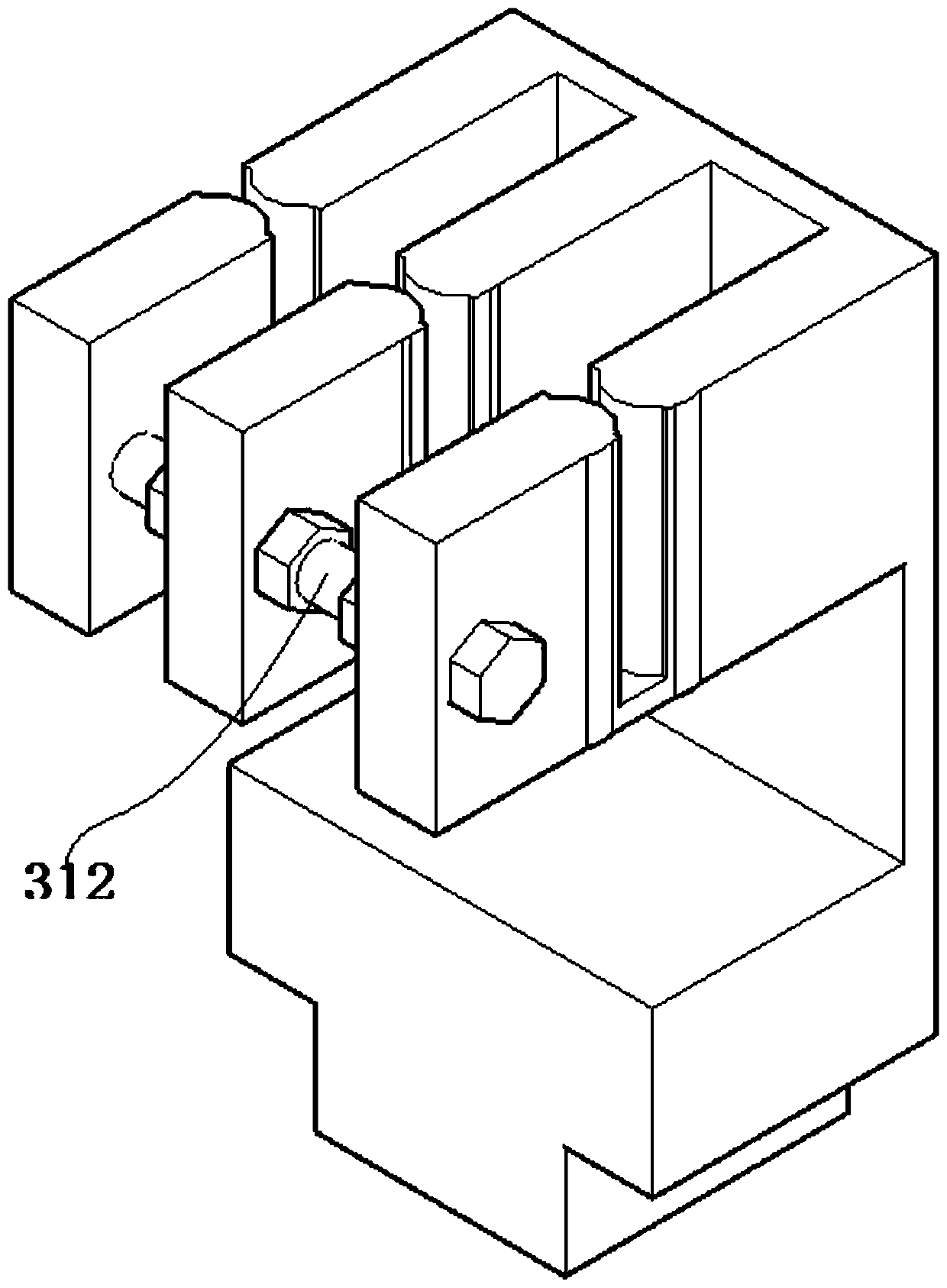 Purlin supporting plate welding device