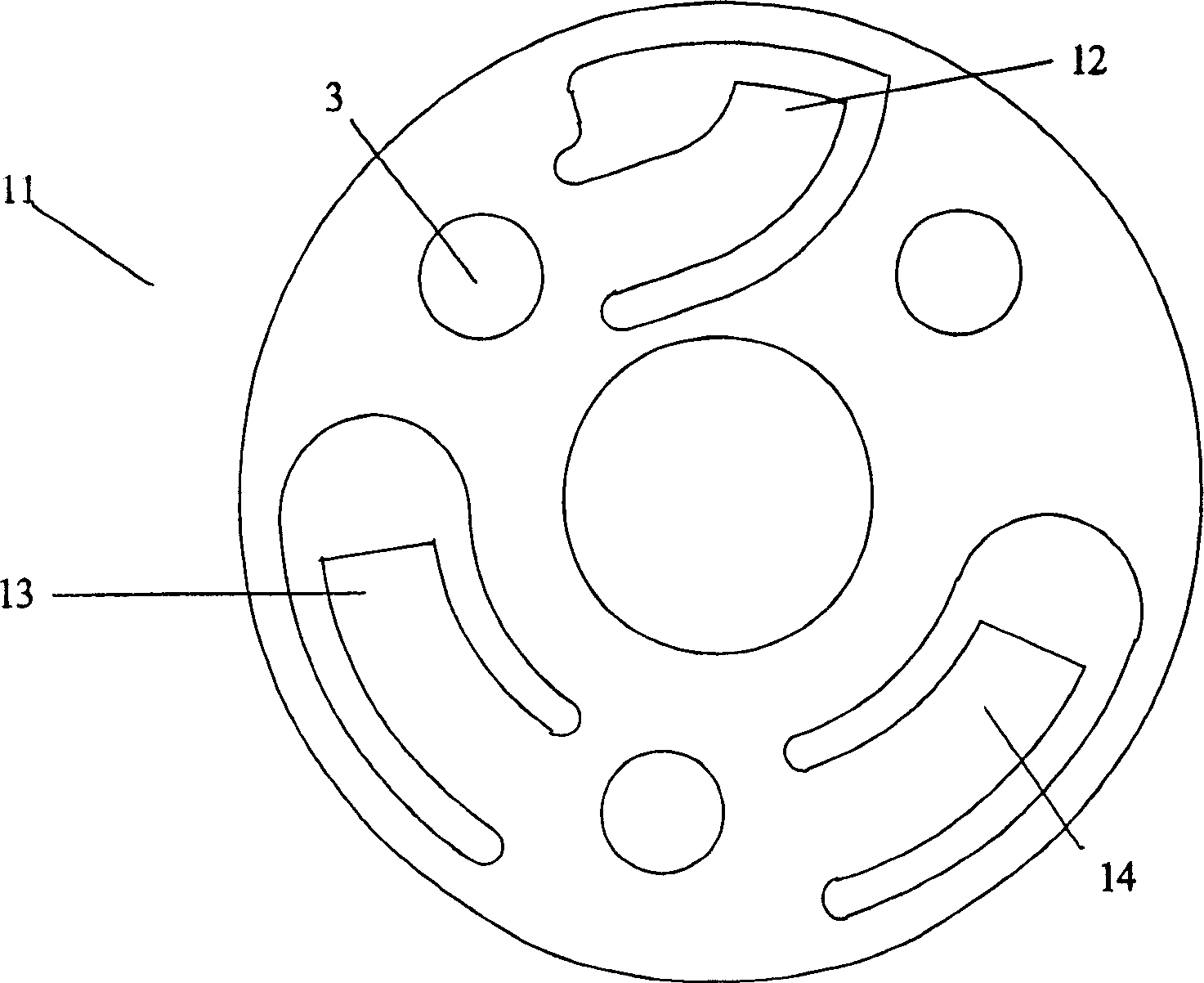 Oil-path-carried leaf-valve type variable cam-shaft timing phase meter