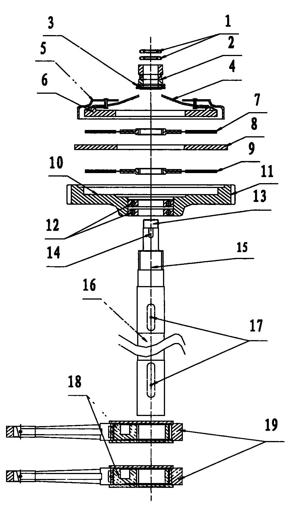 Novel friction type clutch brake mechanism of steel plate shearer