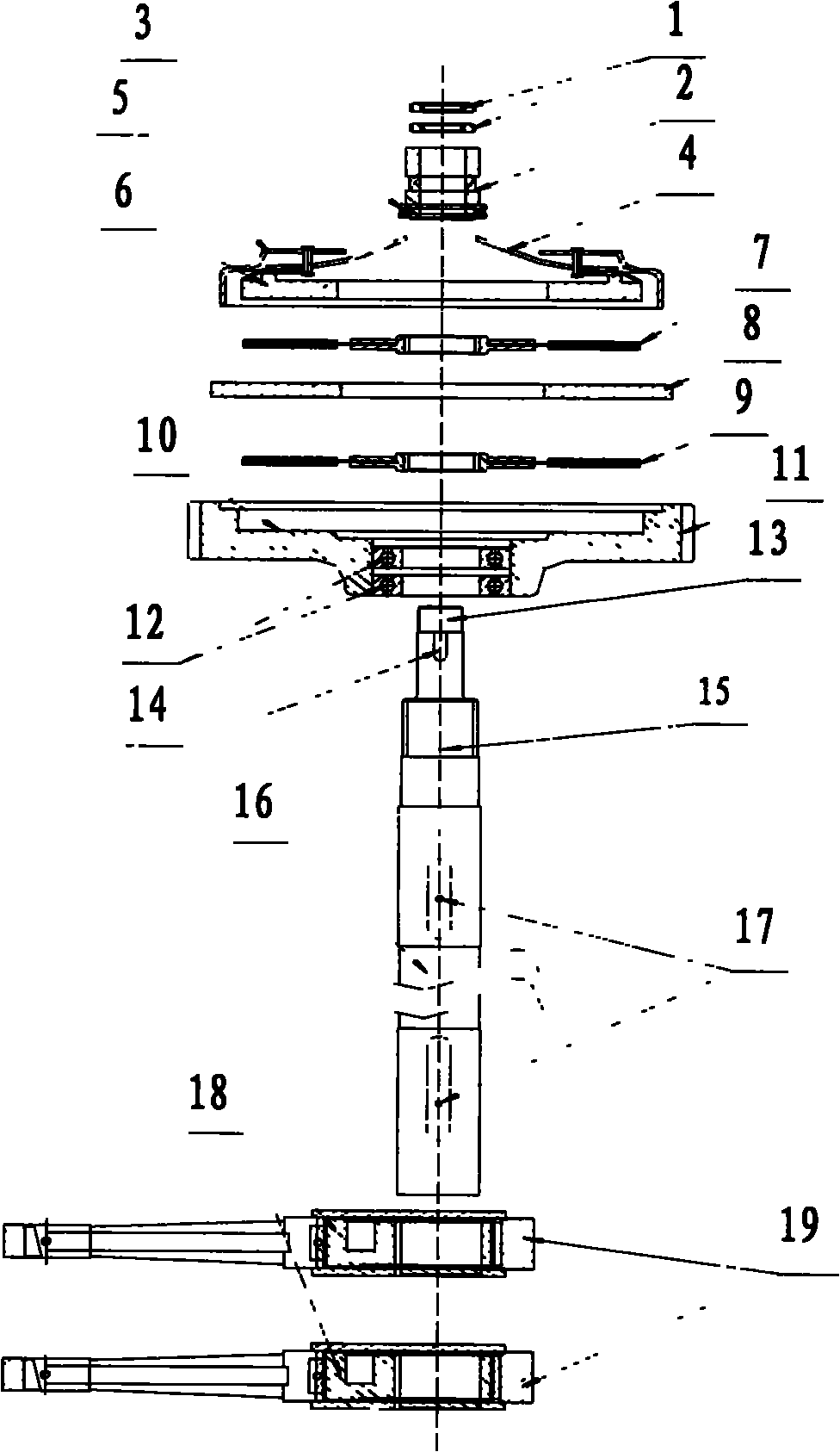 Novel friction type clutch brake mechanism of steel plate shearer