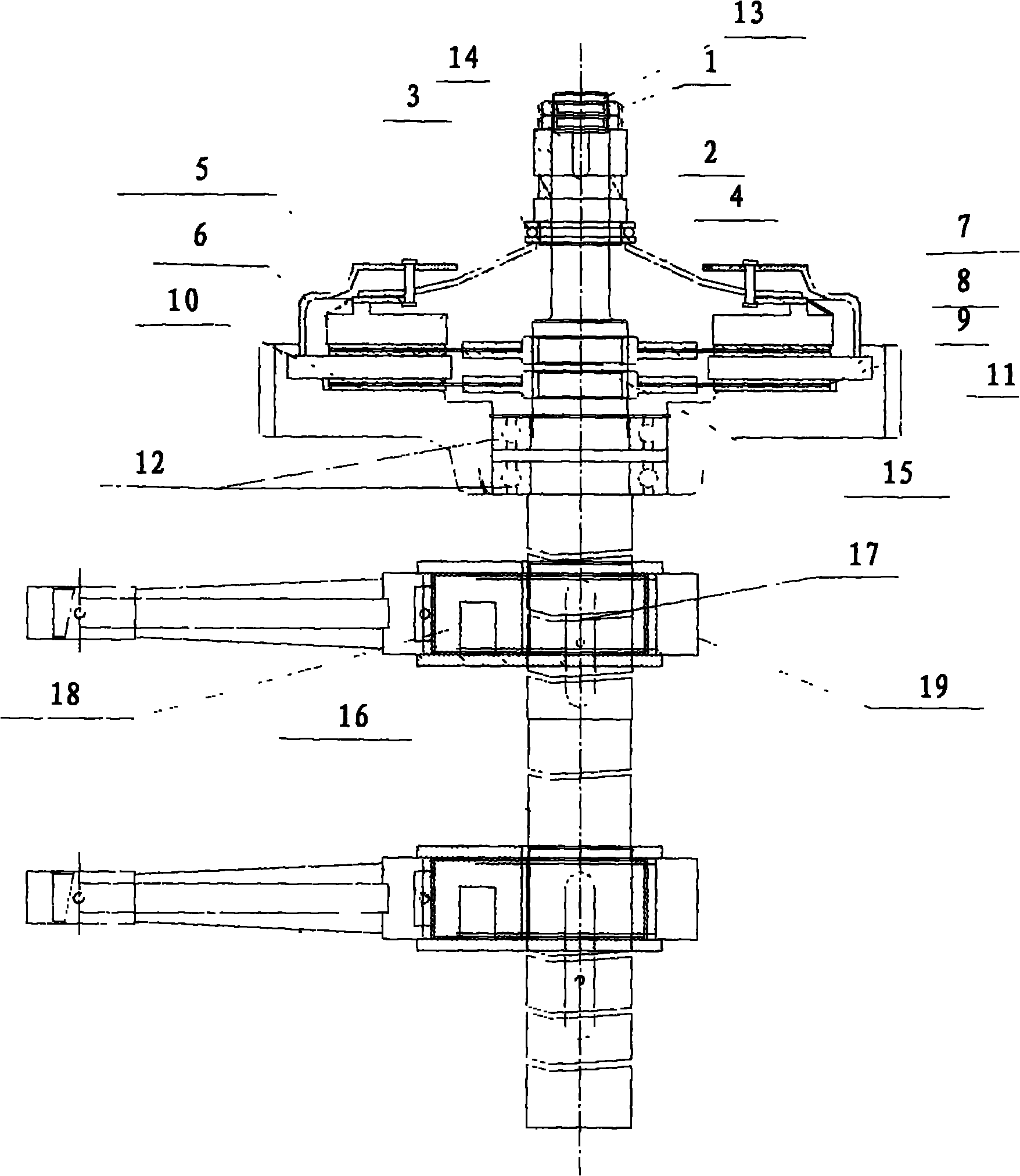 Novel friction type clutch brake mechanism of steel plate shearer