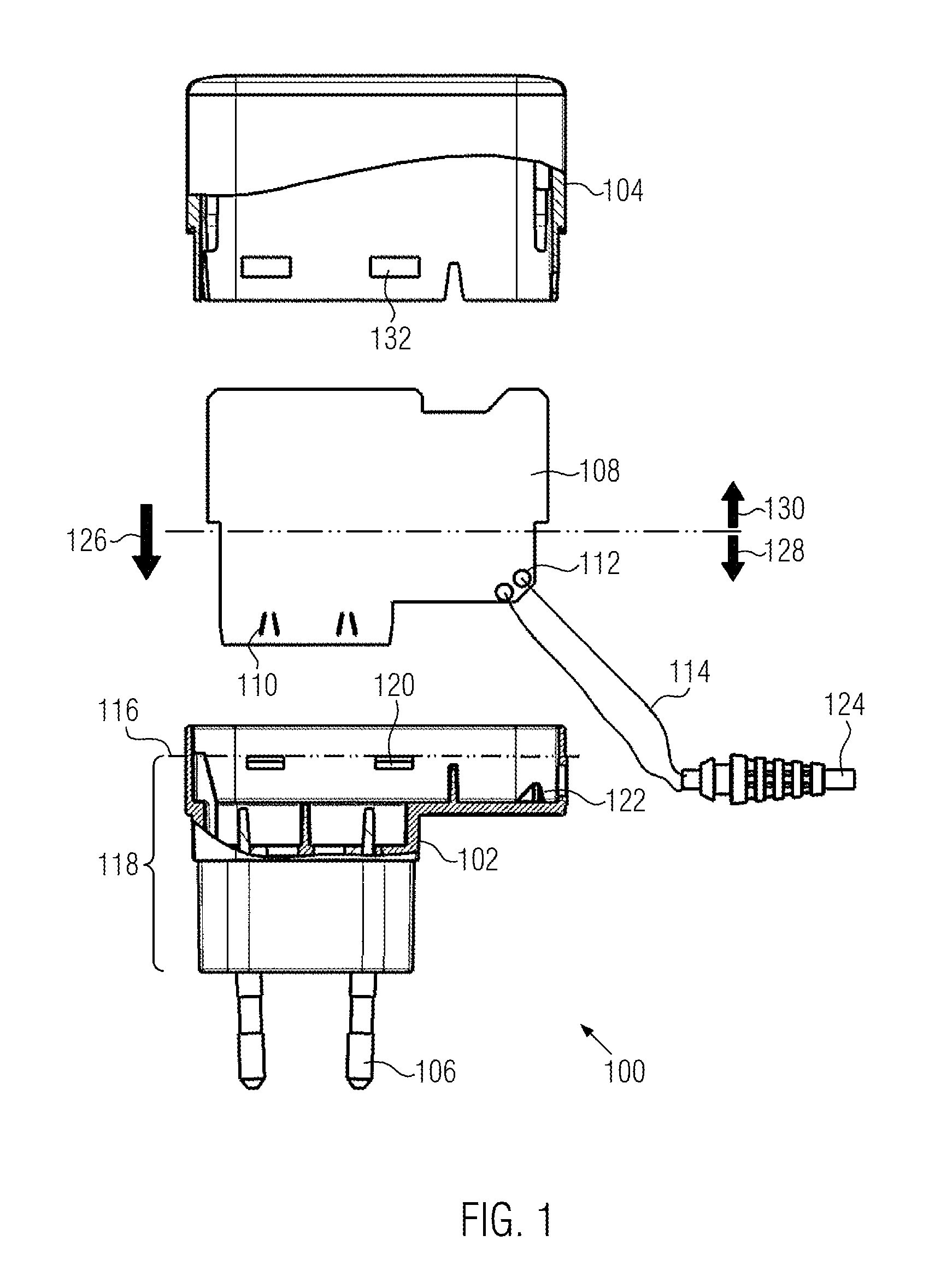 Partially compound-filled power supply unit and manufacturing method