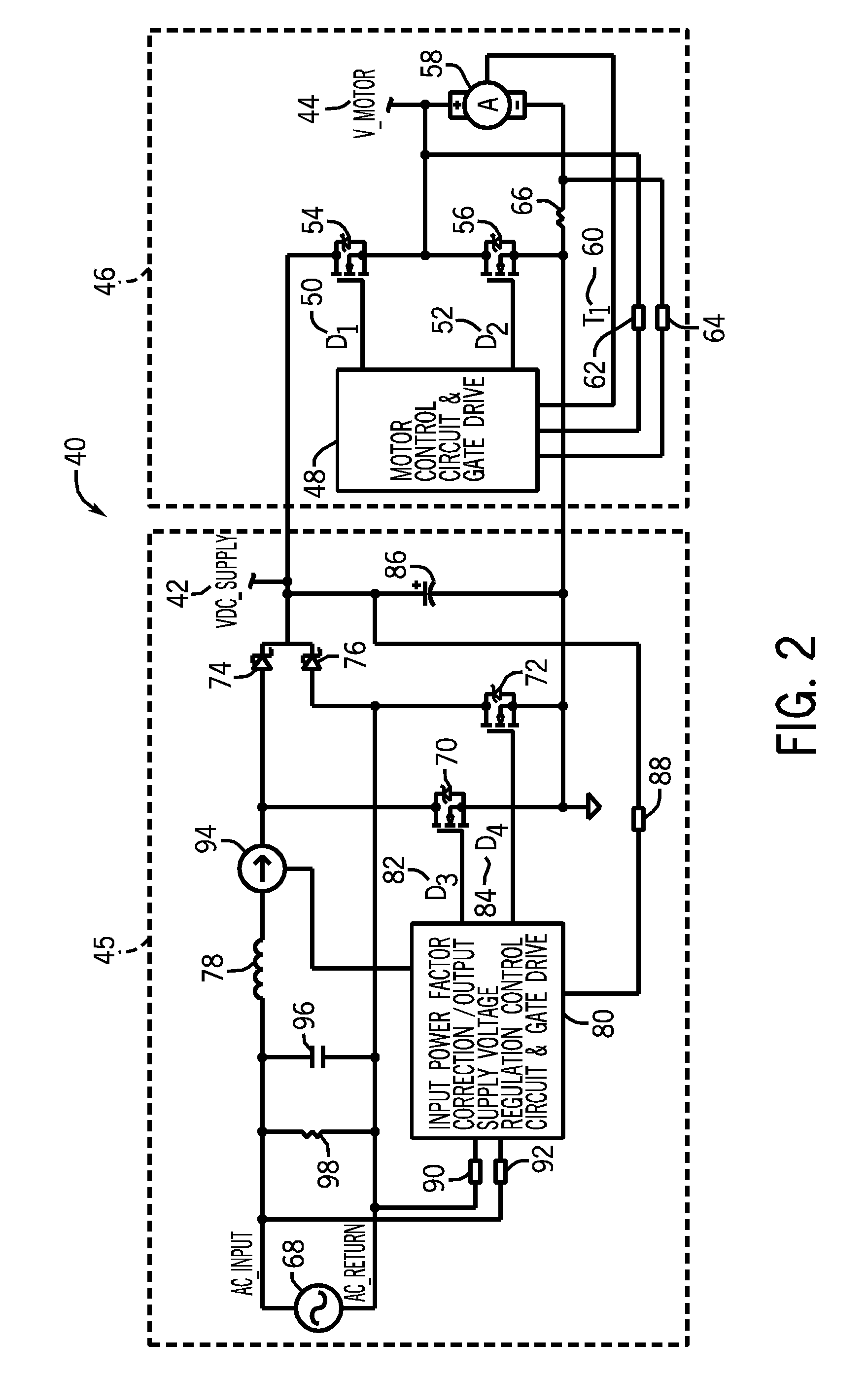 Voltage regulated DC supply circuit for a wire feed drive system