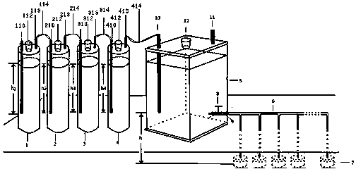 Series pressure regulation type negative pressure infiltrating irrigation system