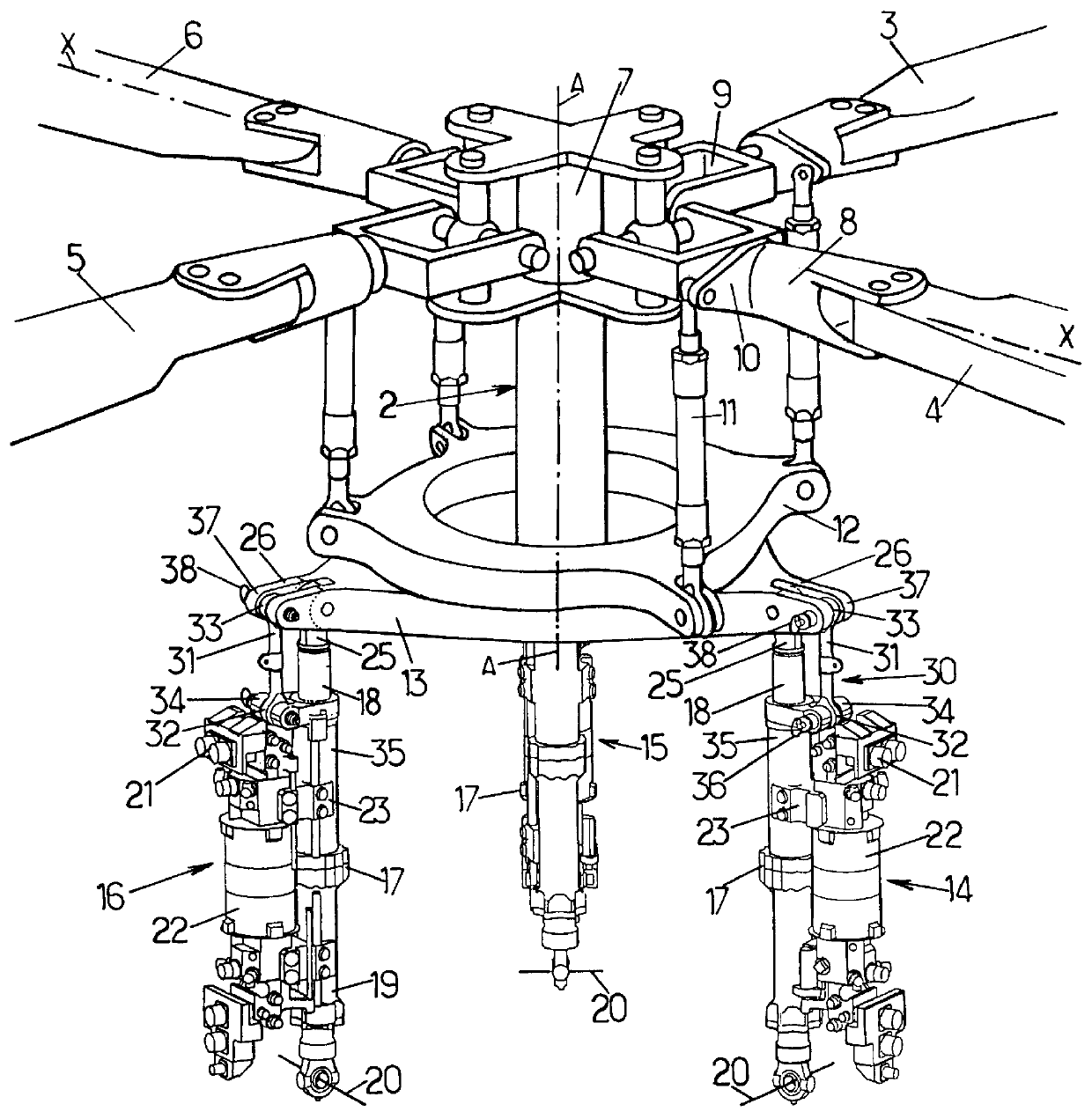 Blade pitch locking device for a main rotor of a rotary-wing aircraft