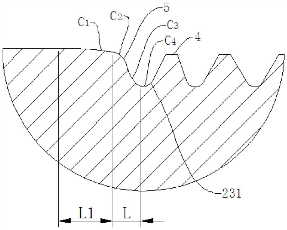 A bolt with a transition zone and its transition structure