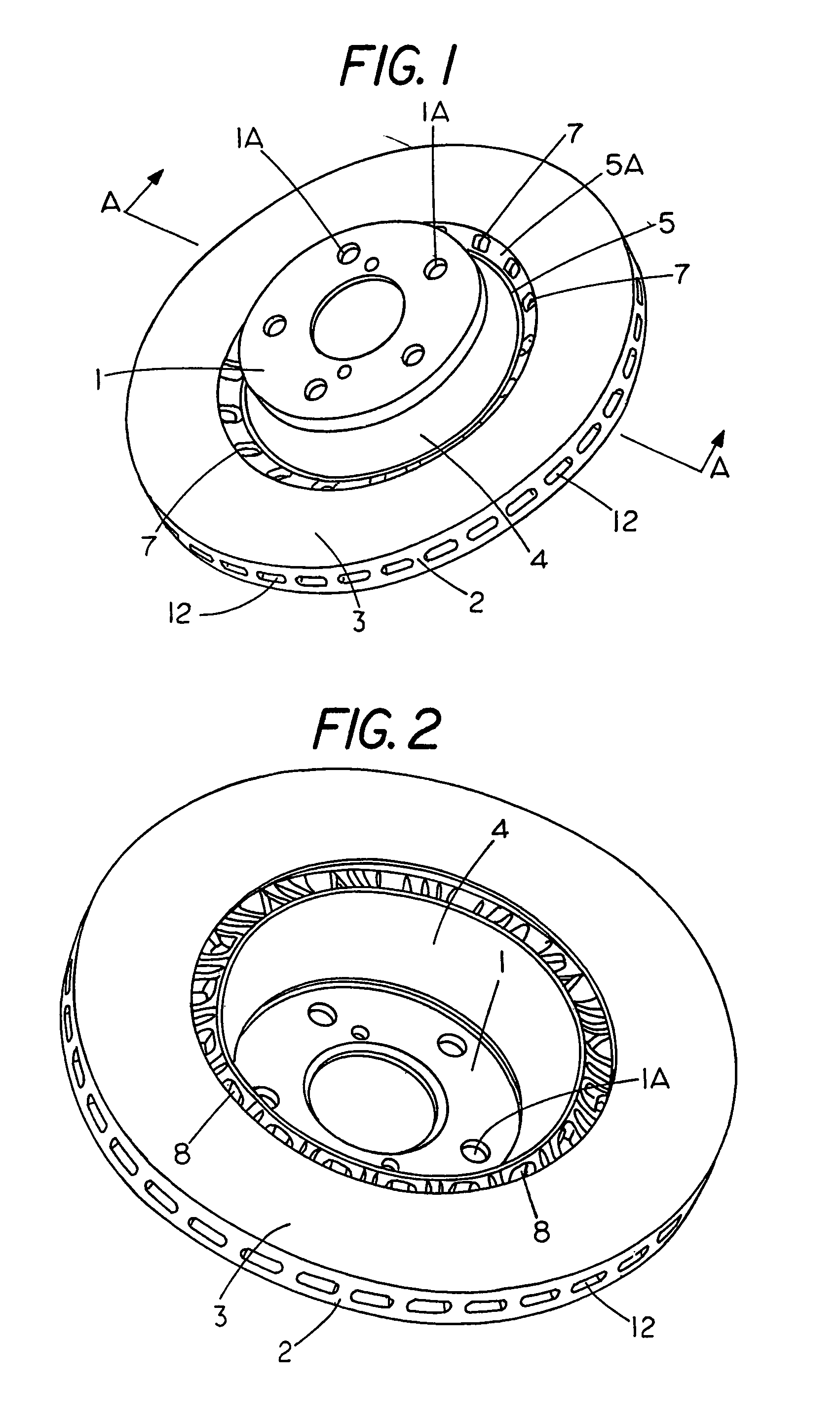 Self-ventilating disc brake rotor