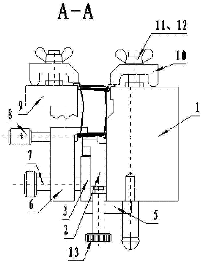 A positioning and clamping device for energy storage spot welding of stator blade sector block welding assembly