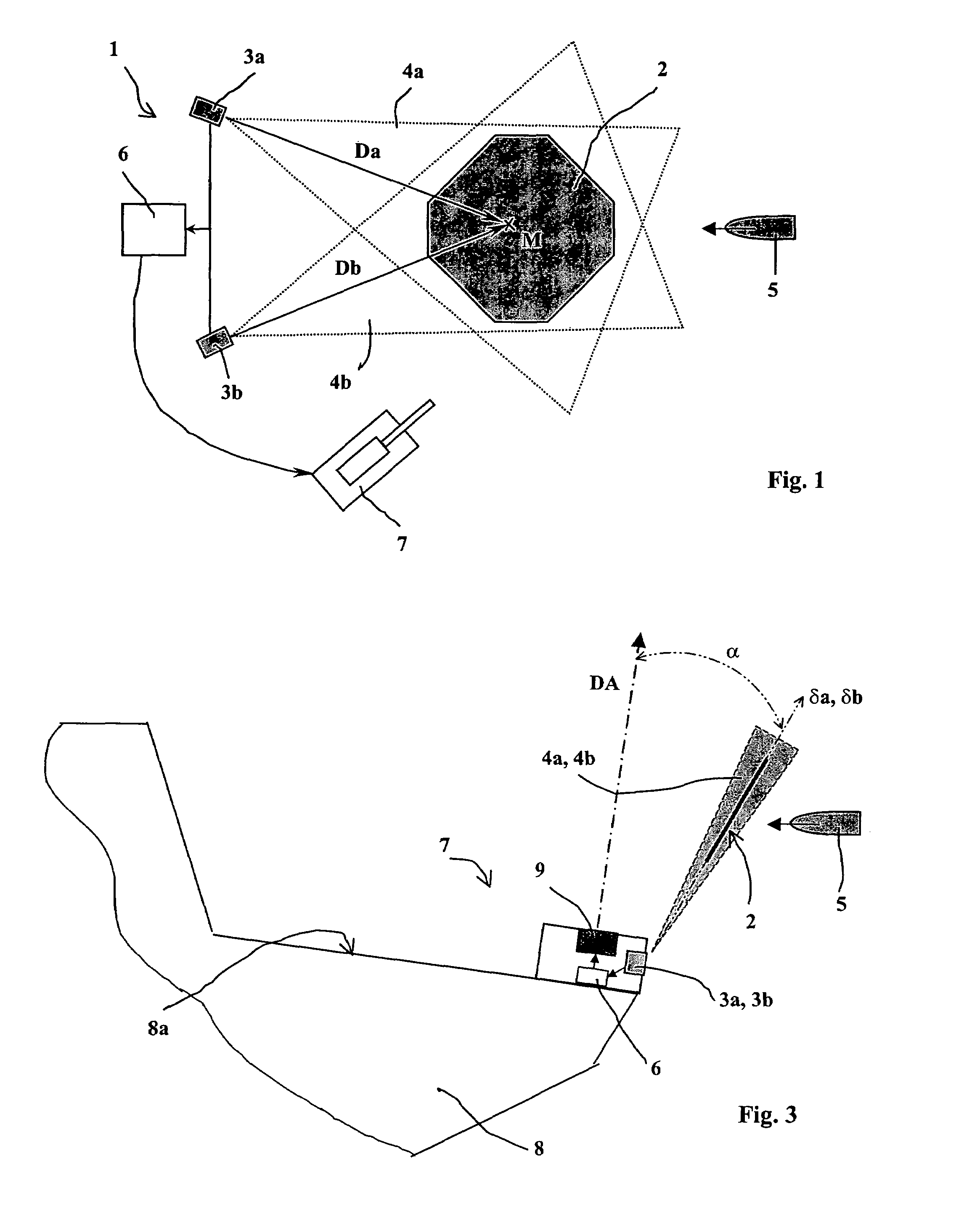 Processes and devices enabling the entry of a target into a zone to be detected