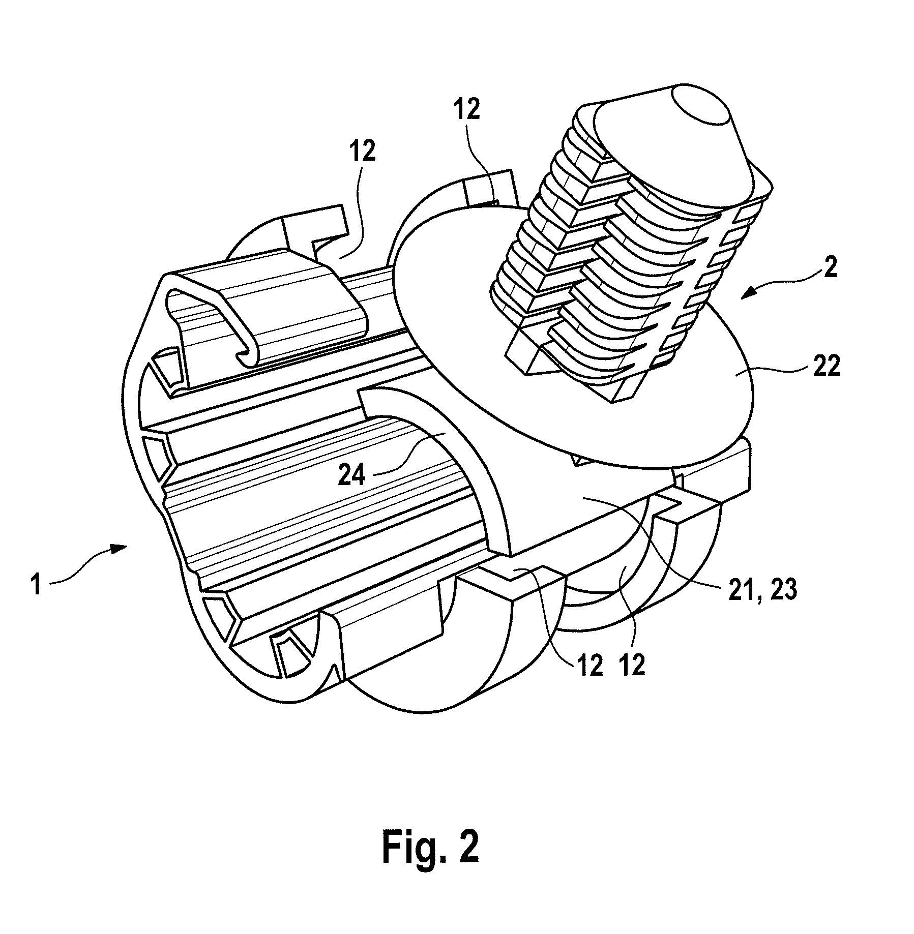 Fastening device for fixing a cable