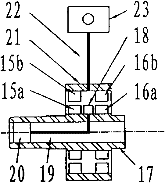 Device for measuring push-pull force output by rotating hydraulic cylinder