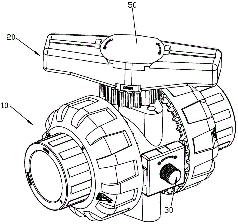 Fixed double union ball valve