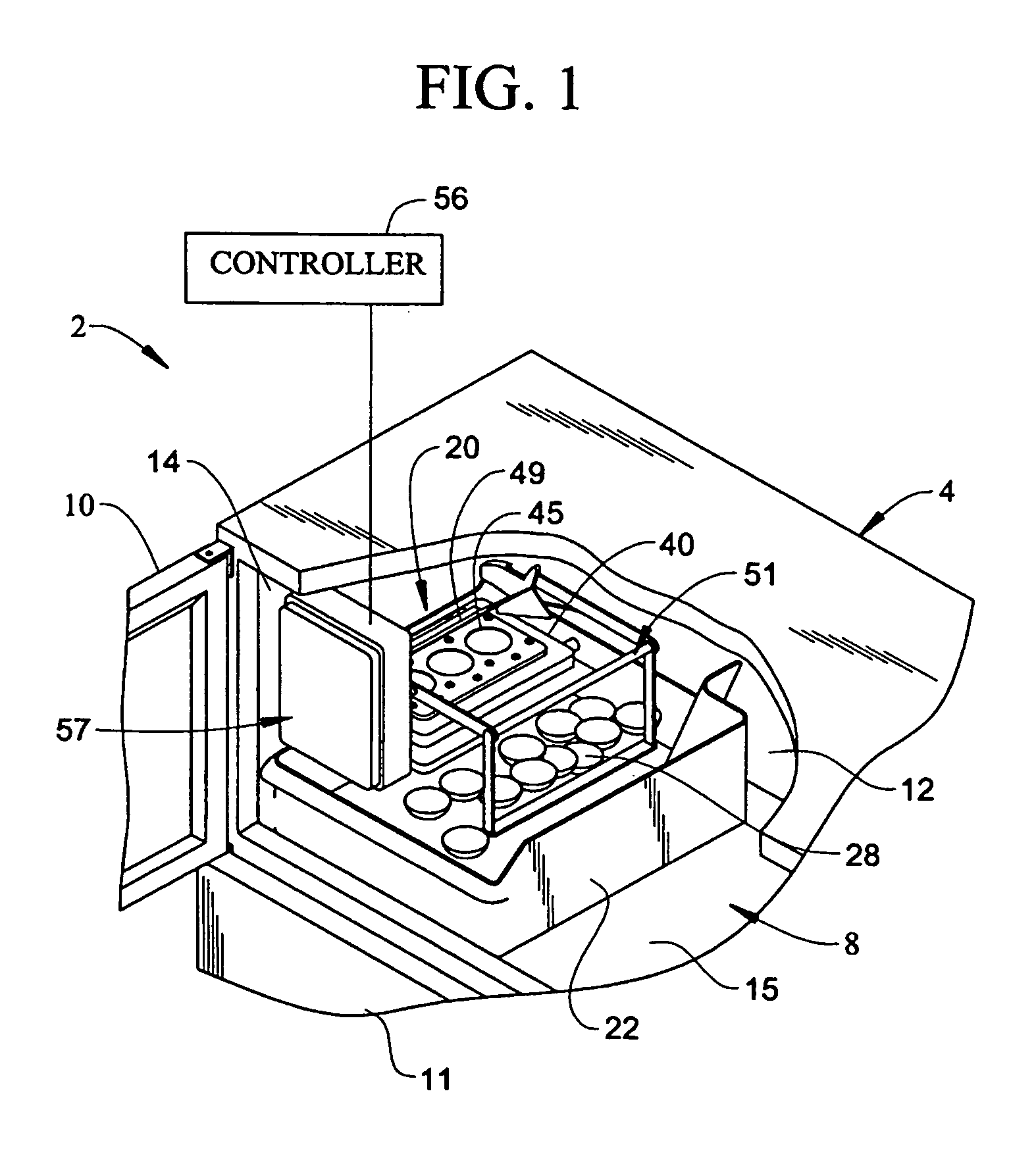 Refrigerator with an automatic compact fluid operated icemaker