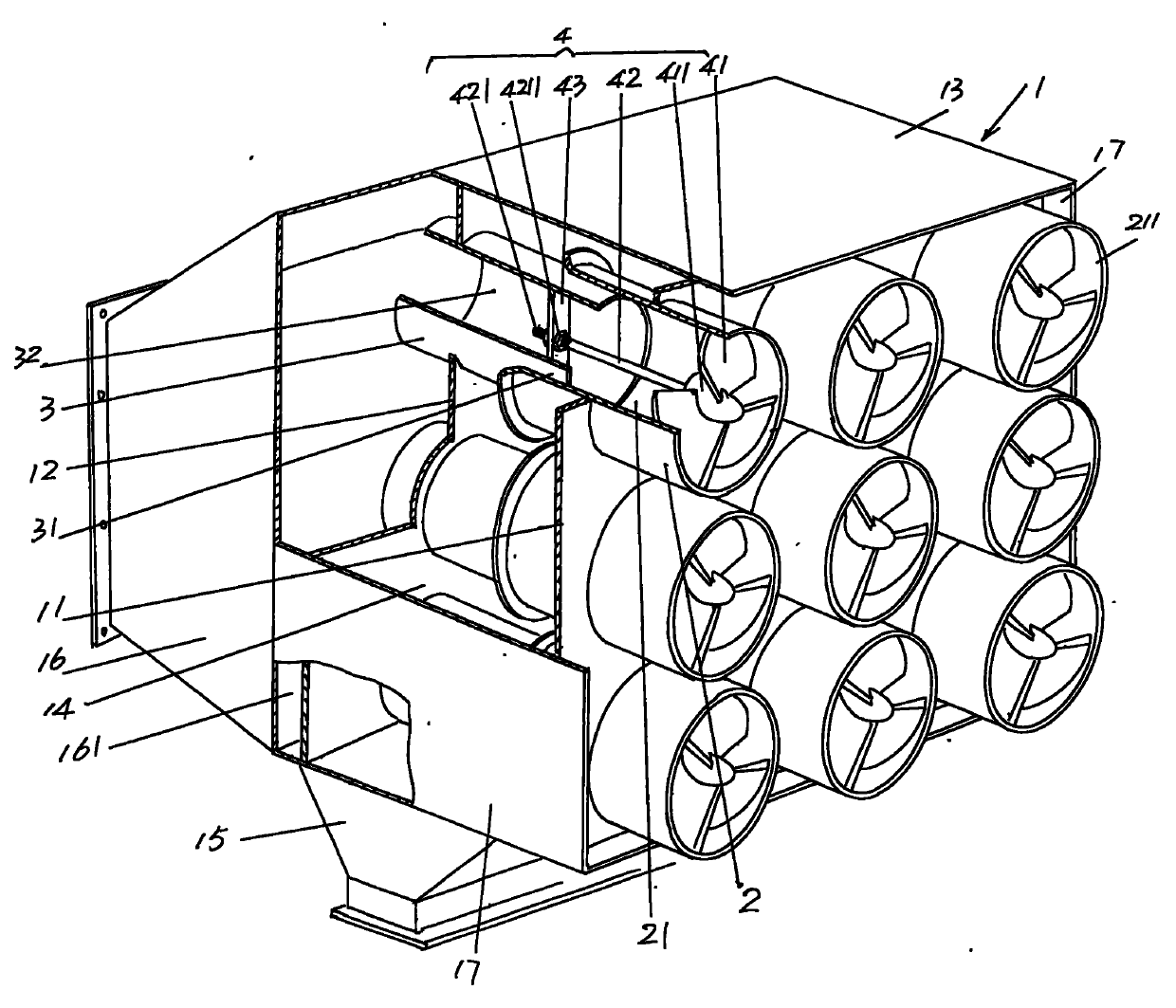 Horizontal cyclone dust collector