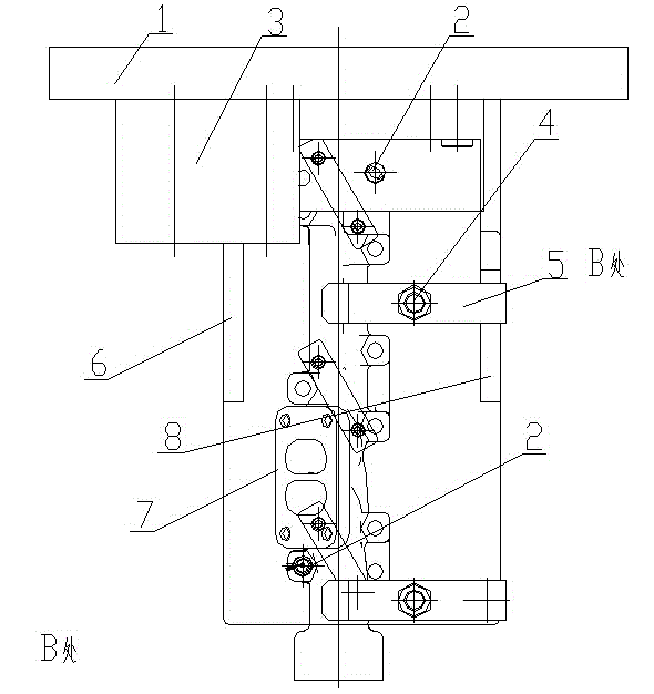 Sectional exhaust manifold connecting neck machining clamp and method