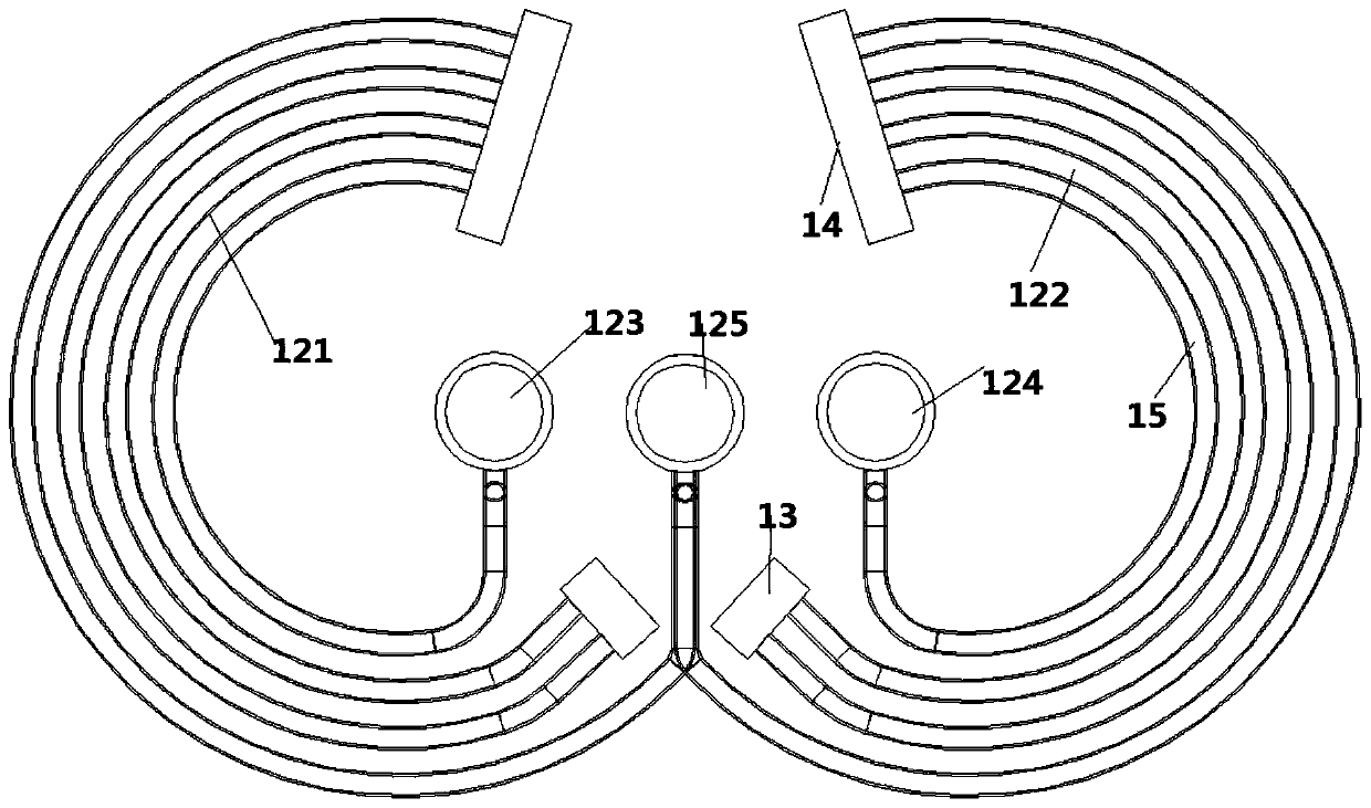 Asymmetrically-arranged heat exchanger