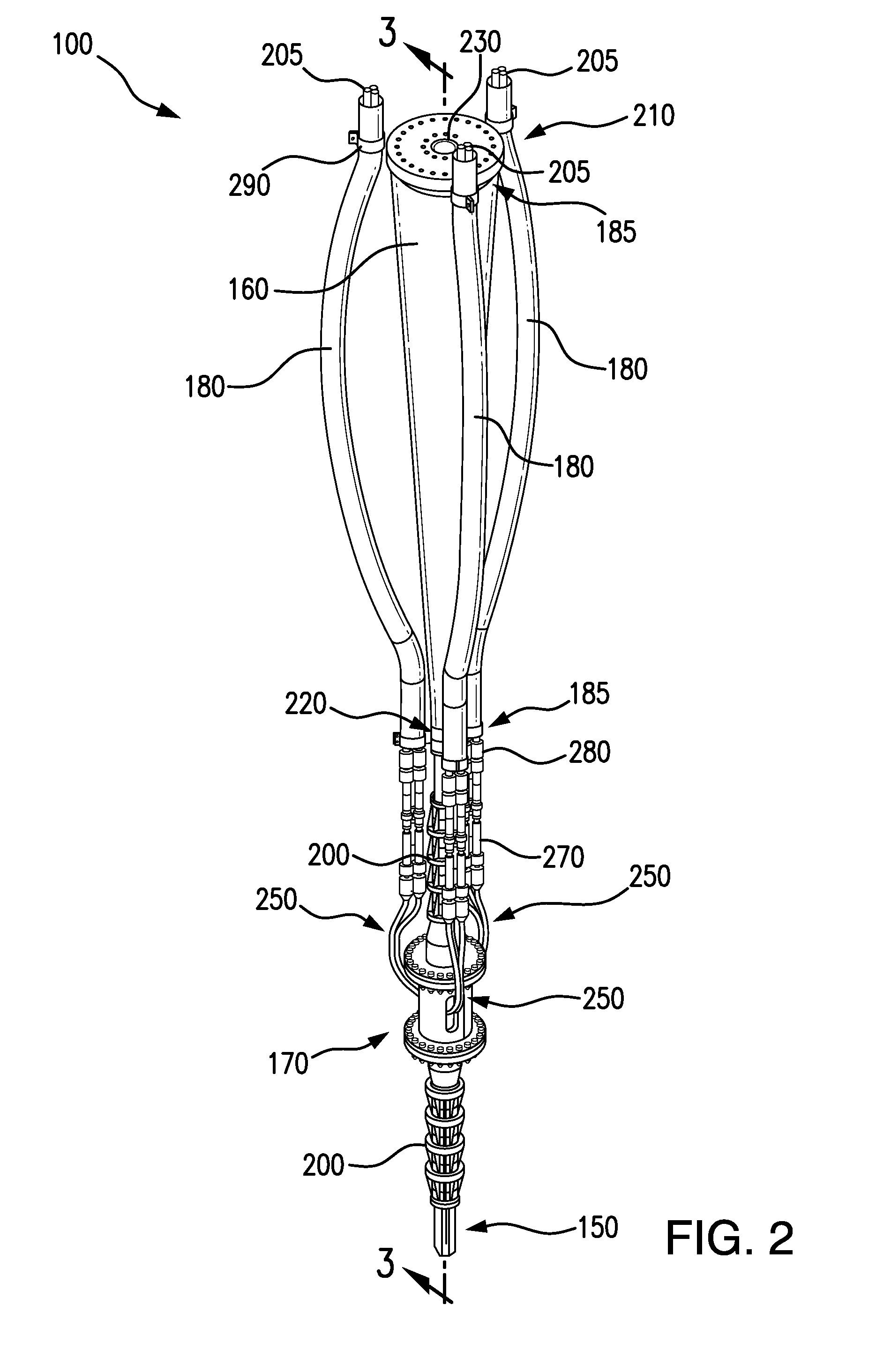 Subsea umbilical system with cable breakout
