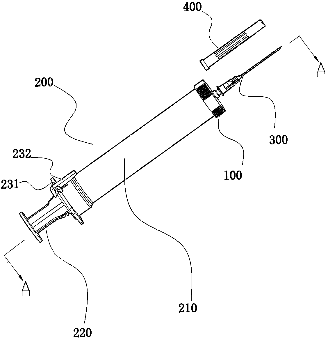Injector capable of repeatedly using boosting device and liquid storage device thereof
