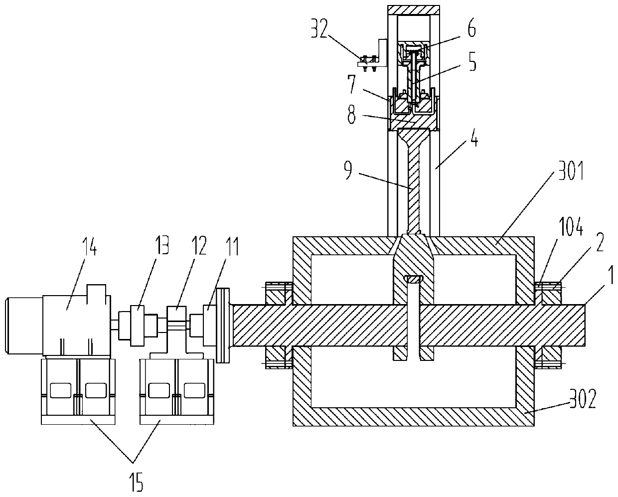 Visual simulation device for oscillating flow in cooling oil passage in piston of crosshead type diesel engine