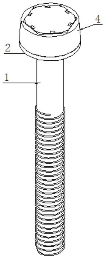 An aviation anti-removal external hexagonal screw device