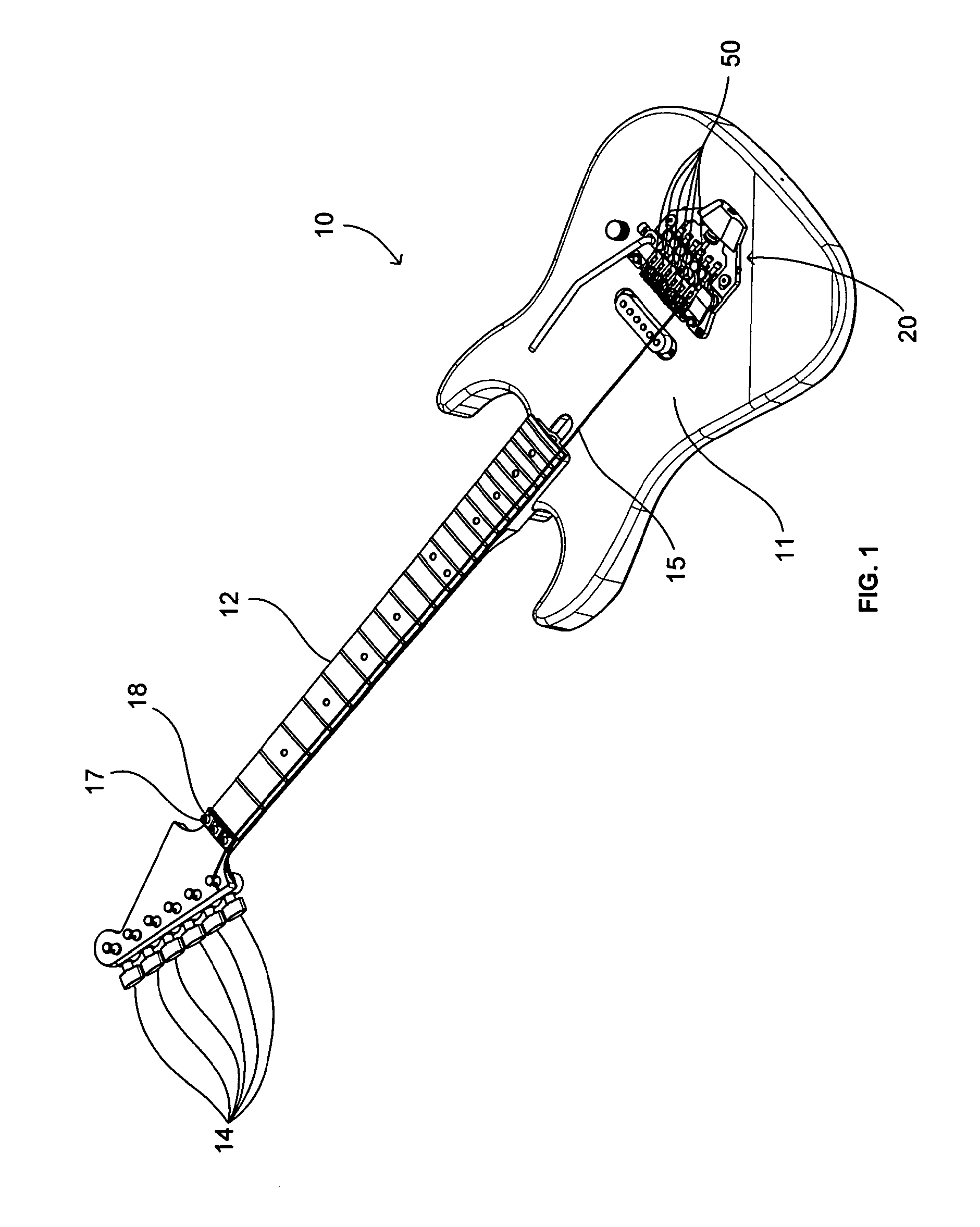 Top mounted tremolo and tuning apparatus